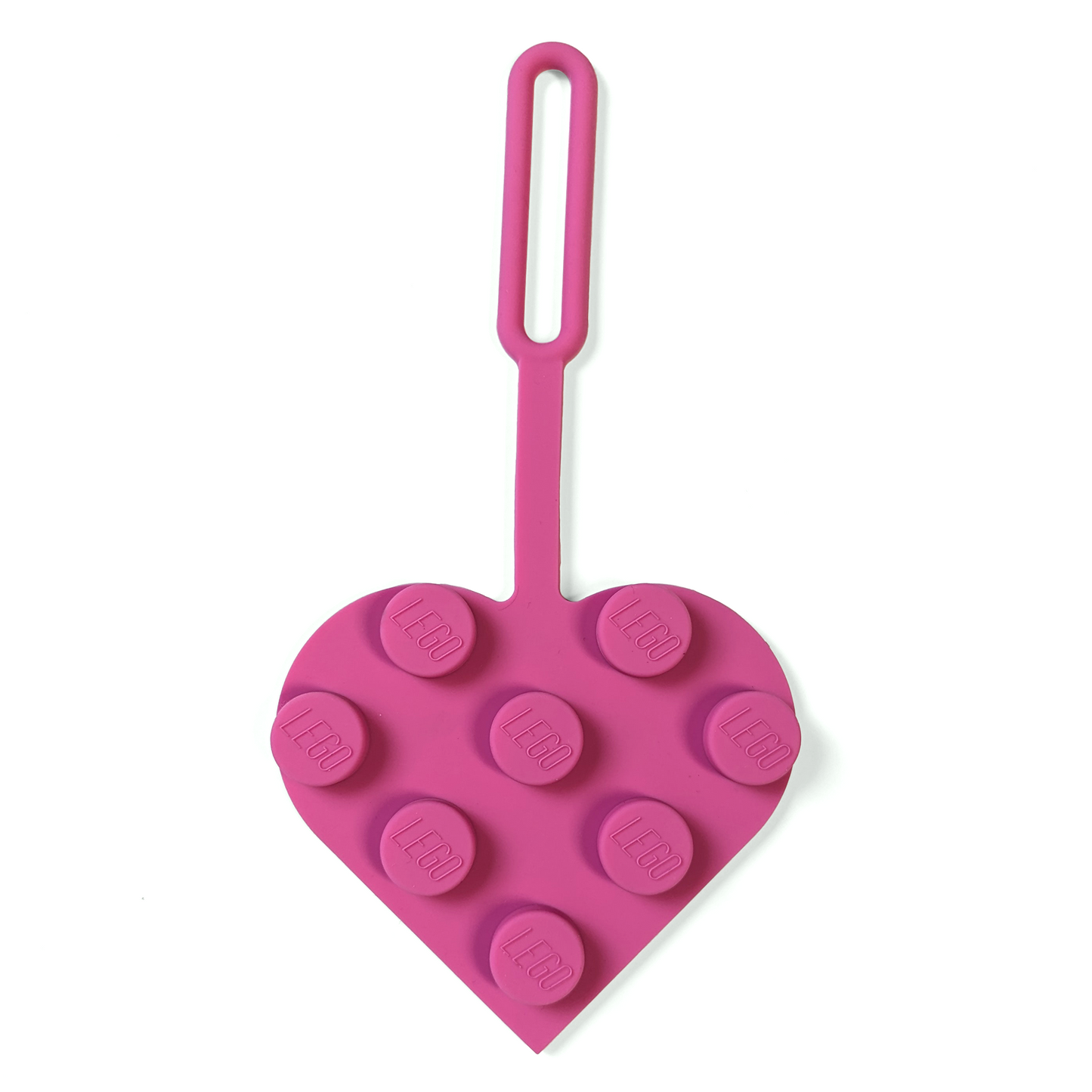 LEGO® Bag Tag 3X3 Heart Pink