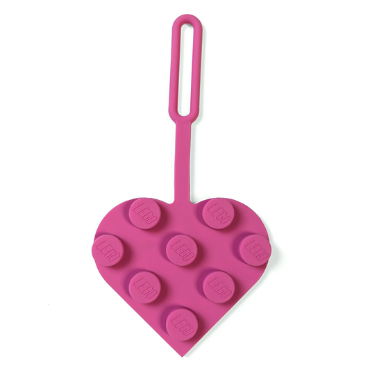 LEGO® Bag Tag 3X3 Heart Pink
