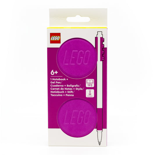 LEGO® Notebook with Gel Pen 1x2 Red Violet