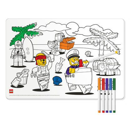 LEGO®  Minifigures™ Color Me Desk Mat and Markers - Pirate