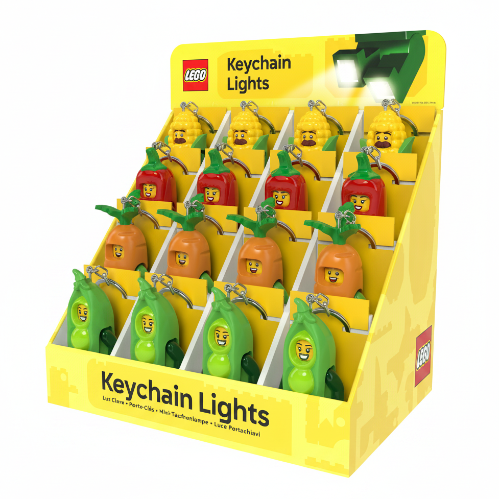 LEGO® Minifigures™ Keychain Light CDU 16 Piece Farmers Market