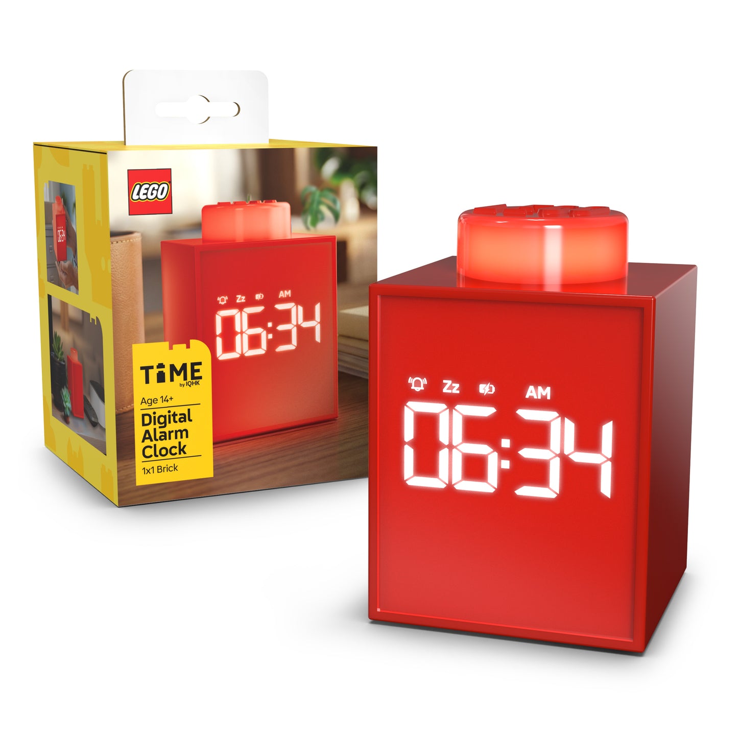 LEGO® TIME by IQHK Alarm Clock 1X1 Brick Red